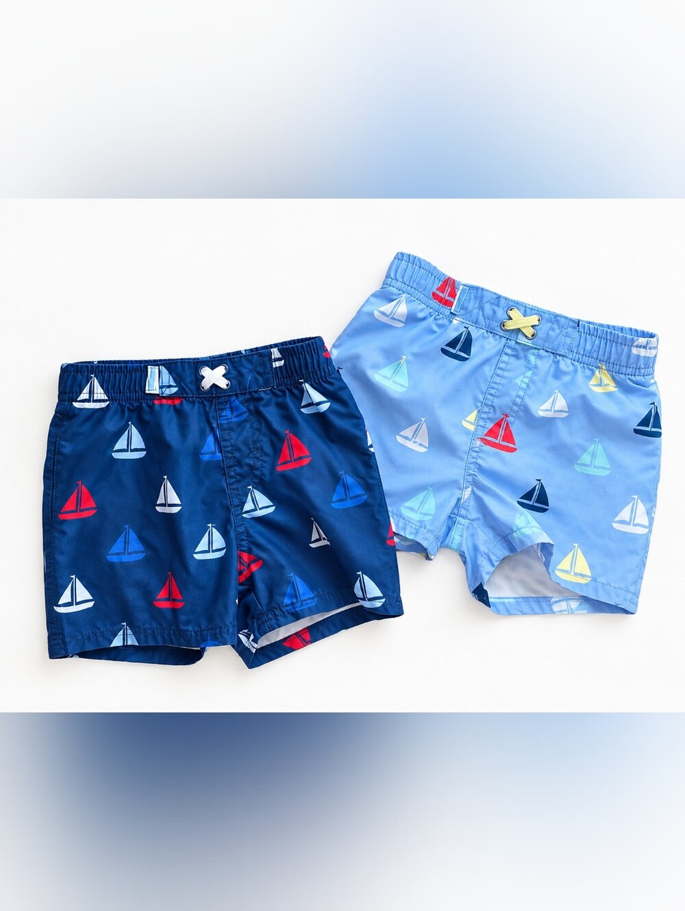 2 pairs Rugged Butts Sailboat Swim Trunks